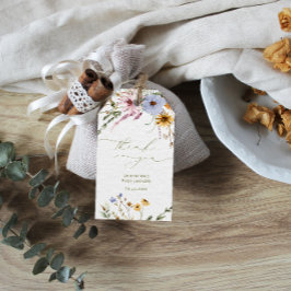 Märkre för favoritgåva för Wildblomsterbabyskor Presentetikett