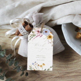 Märkre för favoritgåva för Wildblomsterbabyskor Presentetikett