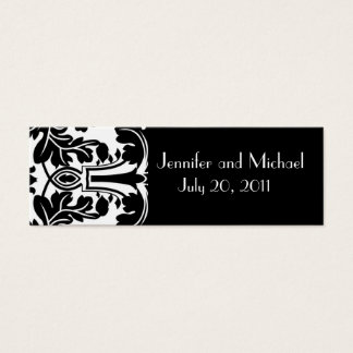 Märkre för favoritgåva från Damask Wedding Litet Visitkort