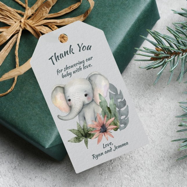 Märkre för favoritgåva från Safari Baby Shower Par Presentetikett (Skapare uppladdad)