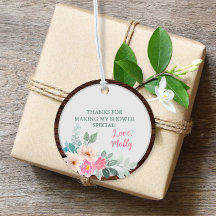 Märkre för favoritstöd för Rustic Blommigt Baby Sh