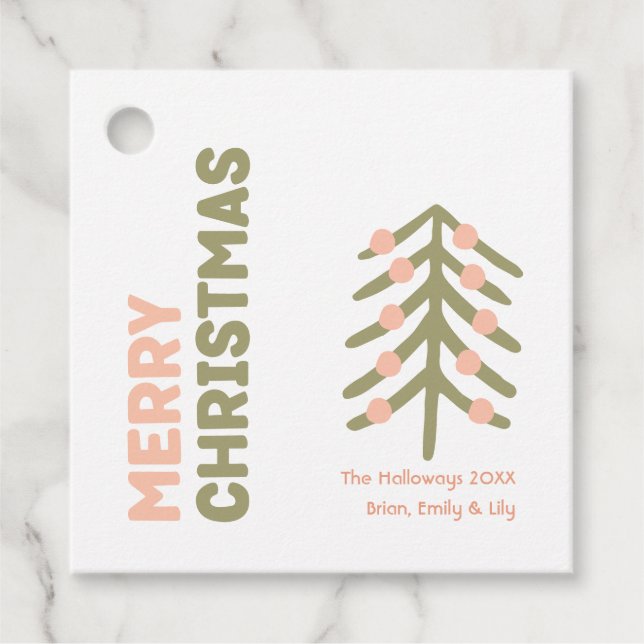 Märkre för fetstilt modern God jul-familjen Gåvor Etiketter (Framsida)