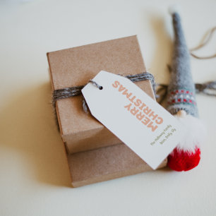Märkre för fetstilt modern God jul-familjen Presentetikett