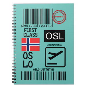 Märkre för flygplatsresor i Oslo Anteckningsbok