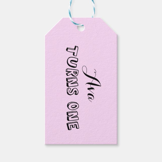 Märkre för första födelsedag presentetikett (Framsidan)