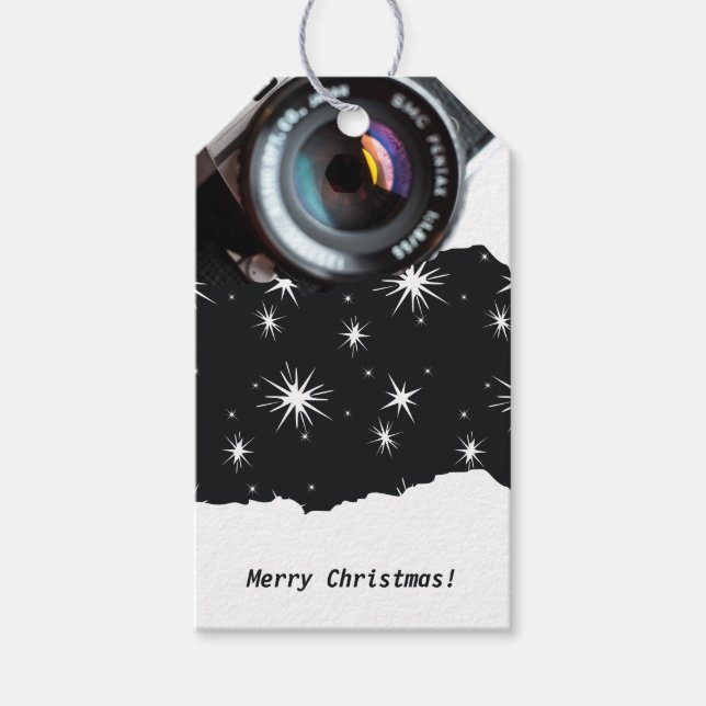 Märkre för foto-säljfrämjande God jul-gåva Presentetikett (Framsidan)