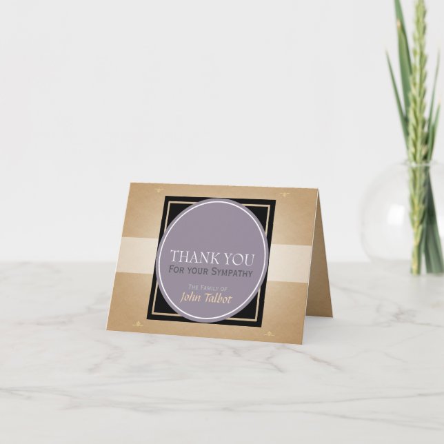 Märkre för gamla rosor i cirkelbåge Sympati Tack Kort (Framsida)