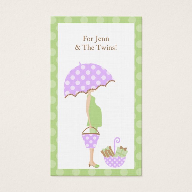 Märkre för gåva av babyskare Anpassningsbar Visitkort (Framsidan)