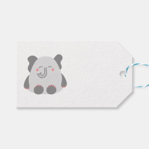 Märkre för gåva av elefant från Cute kawaii-stil Presentetikett