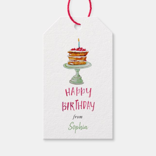 Märkre för gåva av Personlig av årfärgsfåglar på f Presentetikett (Framsidan)