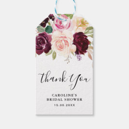 märkre för gåva av plum lila blommor möhippa presentetikett