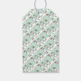 Märkre för gåva av Snögubbar i julklapp Presentetikett