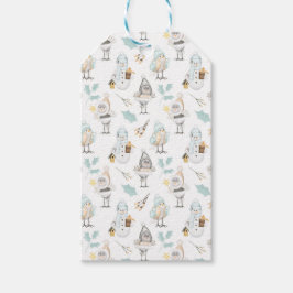 Märkre för gåva av Snögubbar i julklapp Presentetikett