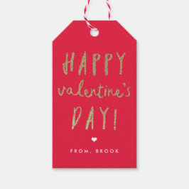 Märkre för gåva för Fauxglittervalentines day Presentetikett