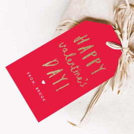 Märkre för gåva för Fauxglittervalentines day Presentetikett