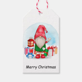 Märkre för gåva från Cute Jul Gnome Presentetikett