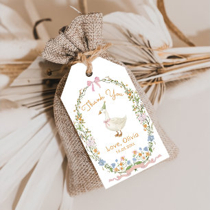 Märkre för gåva från fåniget Gåse Baby Shower Presentetikett