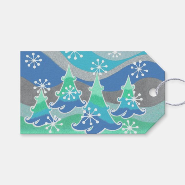 Märkre för gåva från Winter Träd Presentetikett (Framsidan (Horisontell))