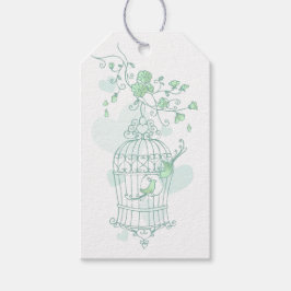 Märkre för gåva till bröllopsgåva för fågelburs gr presentetikett