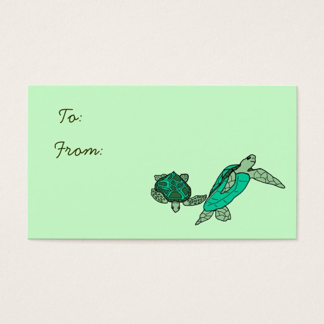 Märkre för gåvor till havssköldpaddor visitkort (Framsidan)