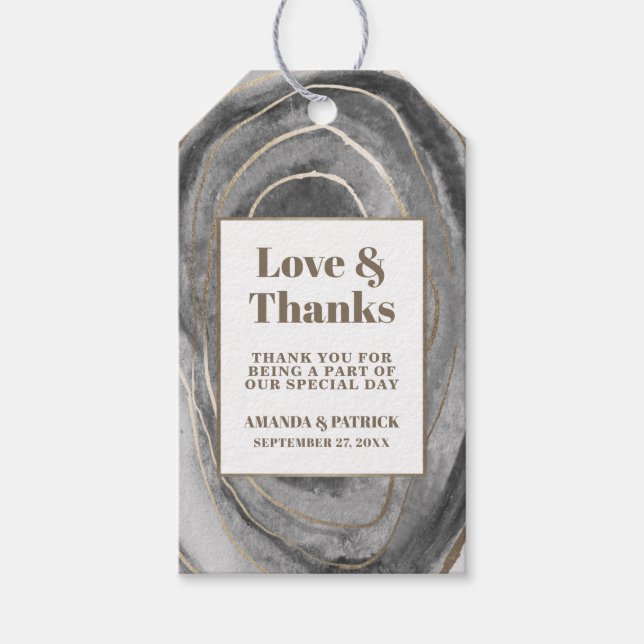 Märkre för Geode Gemstone Agate Wedding Favor Presentetikett (Framsidan)