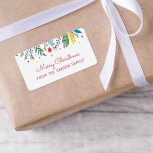 Märkre för glatta Stollig Helgdag Gift Adressetikett