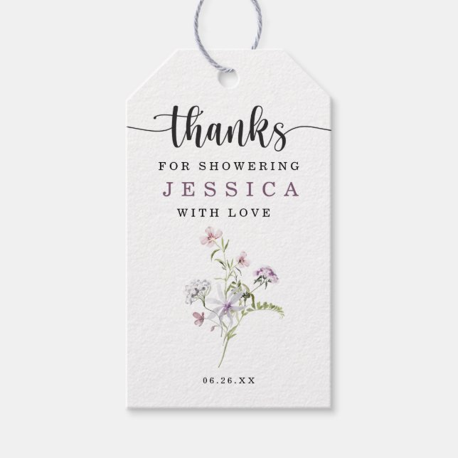 Märkre för GPS-Möhippa för Wildblommor Rustic  Presentetikett (Framsidan)