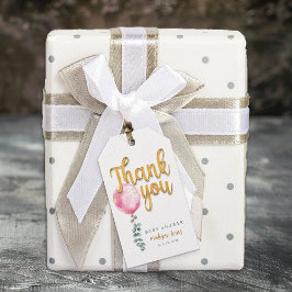 Märkre för Guld Balloon Tack-skript för babyskor f Presentetikett