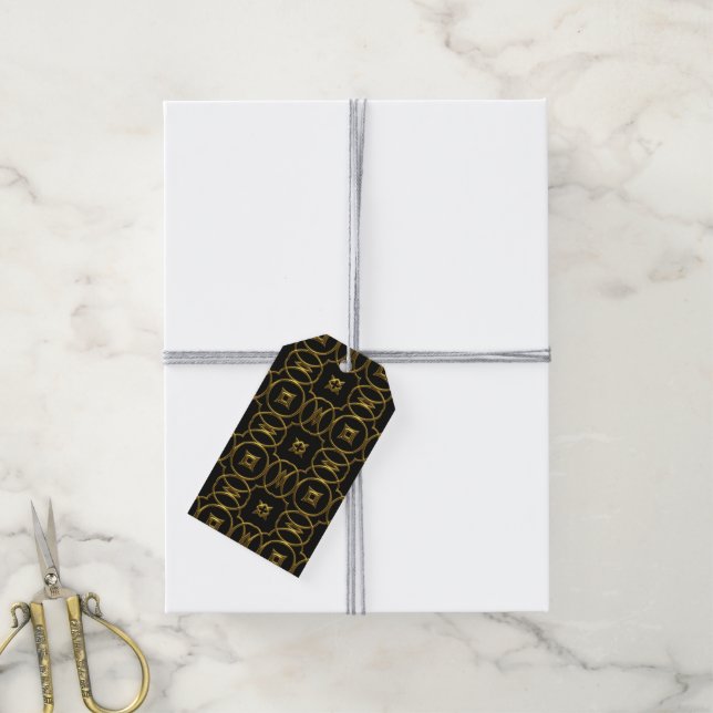 märkre för guld-filigree-gåva presentetikett (Med Snöre)