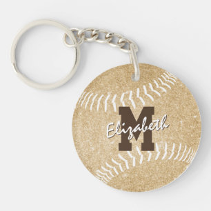 märkre för guld med monogrammerad softbollsäck