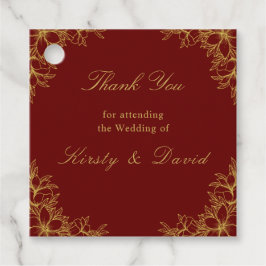 Märkre för guld Ornate Blommigt Wedding Favor Gåvor Etiketter