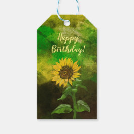 märkre för gultens solrosgåva presentetikett