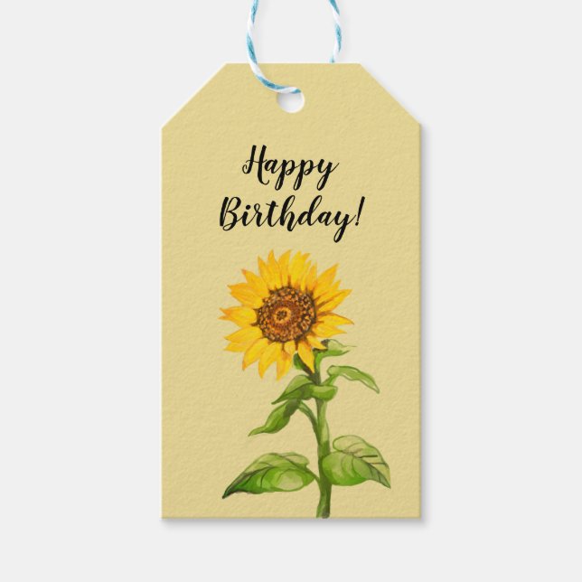 märkre för gultens solrosgåva presentetikett (Framsidan)