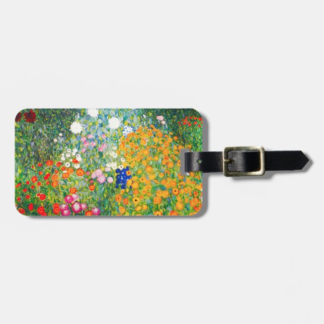 Märkre för Gustav Klimt blomsterträdgårdbagage Bagagebricka (Horisontell Framsida)