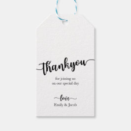 Märkre för handskriven Chic Bröllop Tack Gift Presentetikett