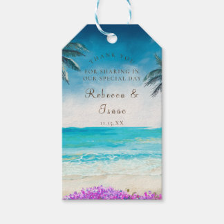 Märkre för havsfärgad Beach Blue Ocean Bröllop Gif Presentetikett