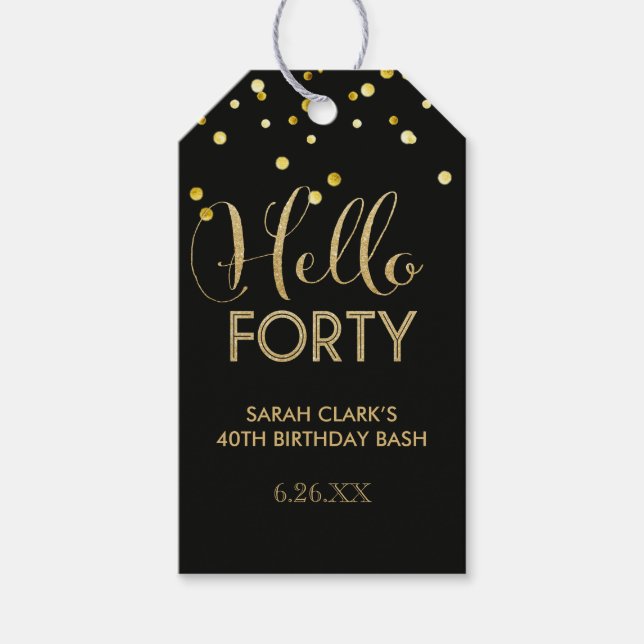 Märkre för hej 40 Gift Presentetikett (Framsidan)