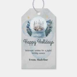 märkre för helgdag i julklapp i snö presentetikett