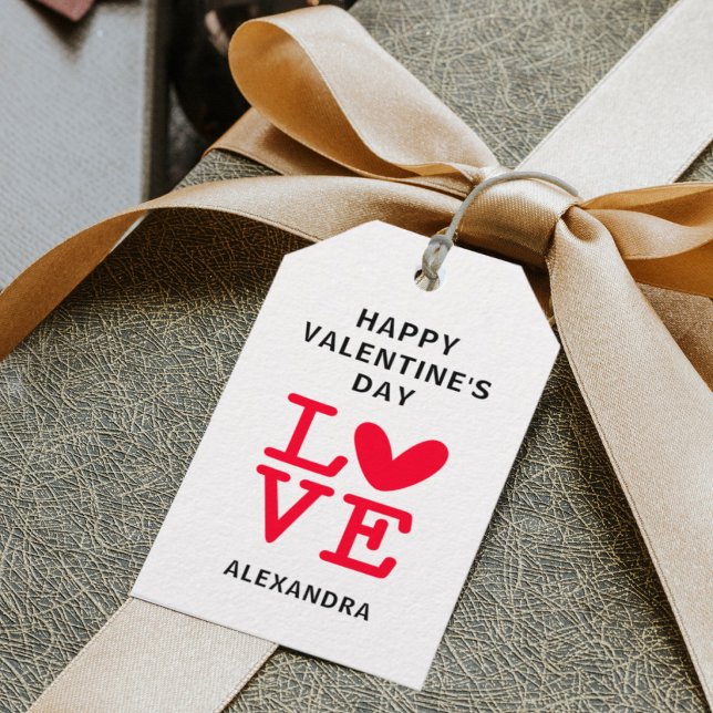 Märkre för hjärthjärtklappning från Valentine Red  Presentetikett (Skapare uppladdad)