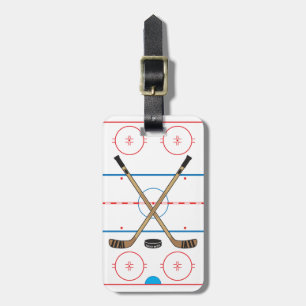 Märkre för Hockey Sticks Center Ice Hockey Rink Te Bagagebricka