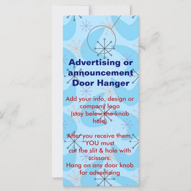Märkre för höjdhöjande DOOR HANGER-reklam (Framsida)