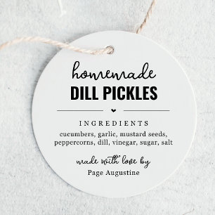 Märkre för Homemade Dill Pickle Burk-etikett Gåvor Etiketter