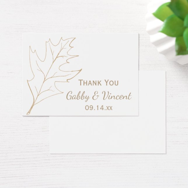 Märkre för hösten Oak Löv-bröllopsförmån Visitkort (Skivbord)
