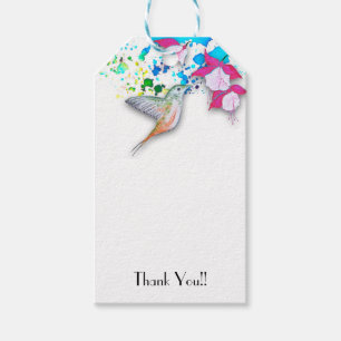 Märkre för Hummingbird & Fuchsia Wedding Favor Gif Presentetikett
