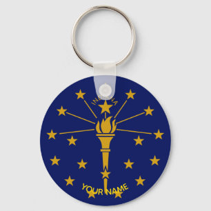 Märkre för Indiana statlig flaggaKeychain Nyckelring