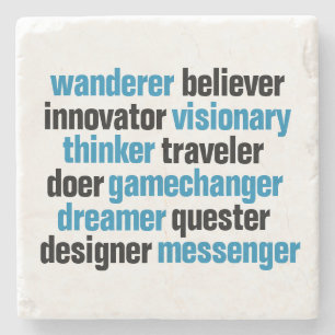 Märkre för Innovator Gamechanger Visionary Dreamer Underlägg Sten