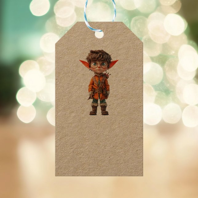 Märkre för Intent Boy ELf Kraft Gift- Presentetikett (Skapare uppladdad)
