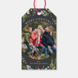 Märkre för järnek- och bärfotogåva presentetikett