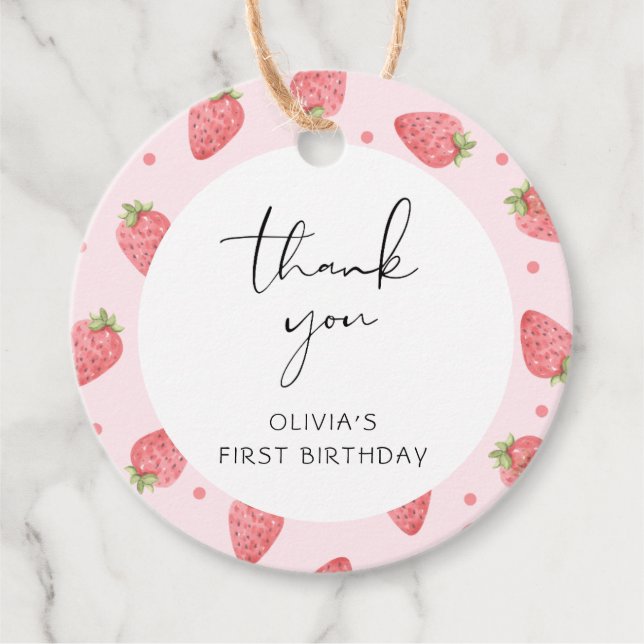 Märkre för jordgubbsberry Tack Berry Favor Gift Gåvor Etiketter (Framsida)