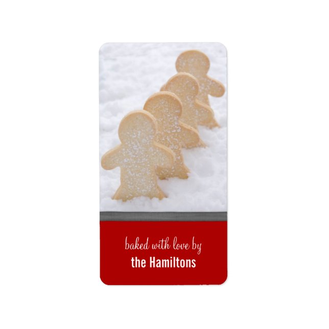 Märkre för julbakade varor adressetikett (Framsidan)